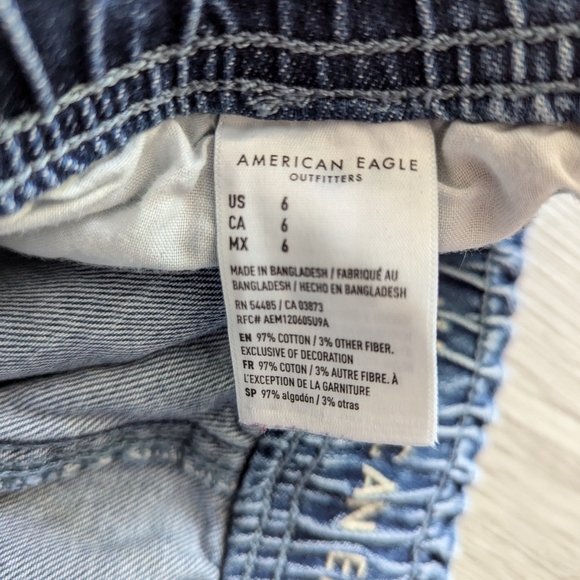 American Eagle Mom denim shorts hem stitch waist size 6 - Picture 5 of 6